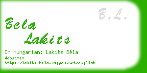 bela lakits business card